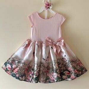 H&M Toddler Girls Bunny and Floral Pink Dress, Size 2-4y